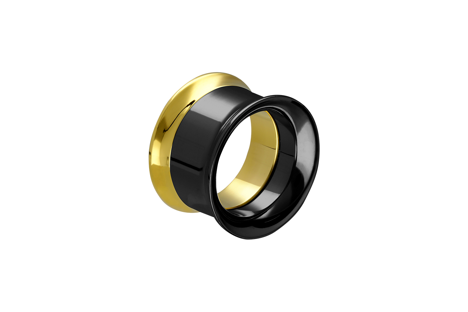 Chirurgenstahl Double Flared Tunnel schwarz ZWEIFARBIG ++SALE++ von Piercingline